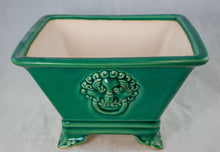 Vintage Fine Green Square Bonsai Pot + Mesh - 10"x 10"x 6"